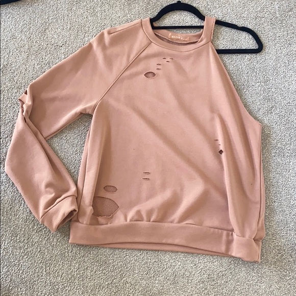 Distressed one sleeve sweatshirt - Picture 1 of 3